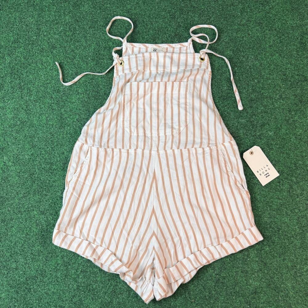NWT Billabong Wild Pursuit Romper XS Short Overalls Tie Straps